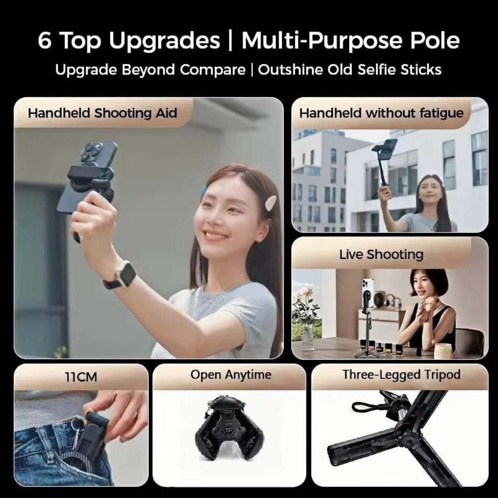 4-In-1 Magnetic Selfie Stick Bluetooth Remote